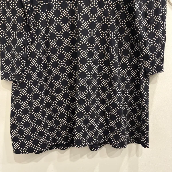 Boden Black Cream Geometric Dot‎ Long Sleeve Modal Cotton Jersey Shift Dress 16 - Image 7