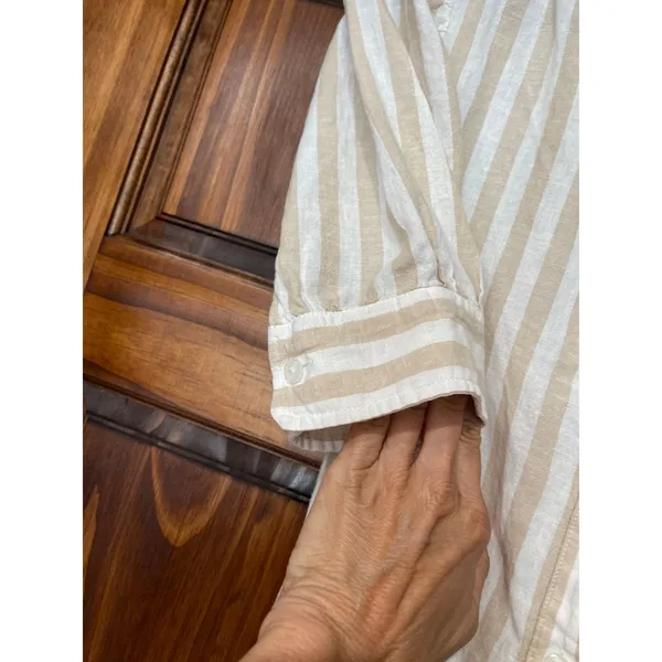 GAP linen cotton blend button-down shirt dress small - Image 3