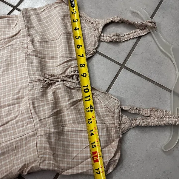 American Eagle Women‎ Beige Plaid Mini dress size L - Image 9