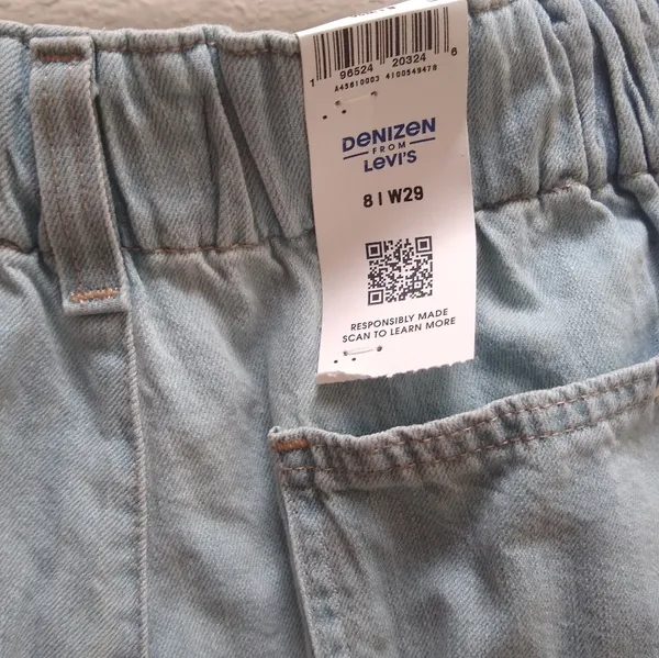 Denizen From Levi's Loose A Line Jean Shorts In Tropical Tide Size 8 - Image 4