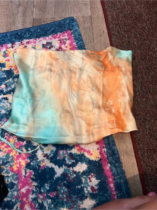 12th tribe satin tie dye top size small - Image 5