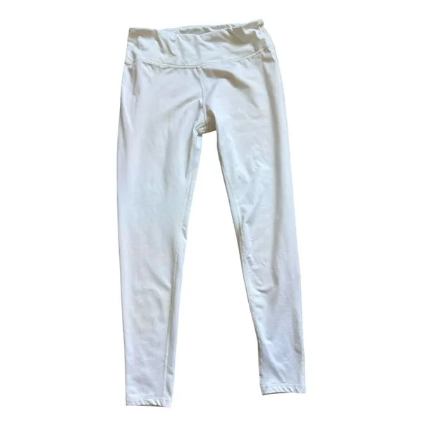 Womens Baleaf White Dry Fit Activewear Workout Fitness Leggings - Sz L - Image 2