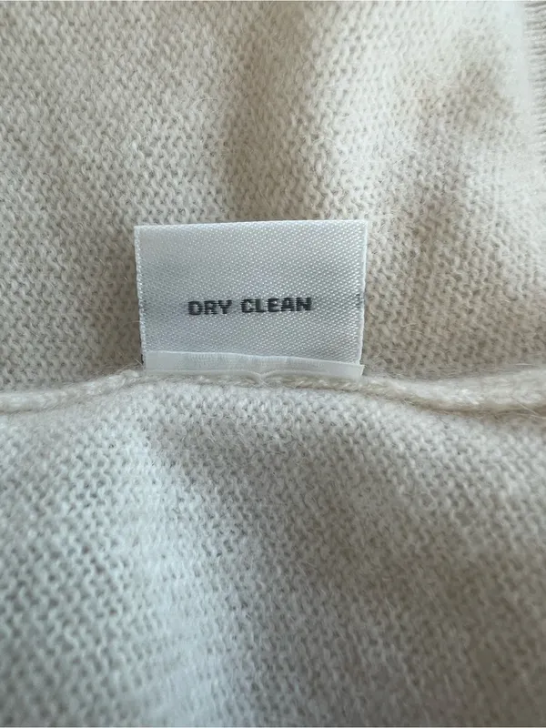 Belle France 100% Cashmere Turtleneck Sweater Cream Ivory Size Medium 2-Ply - Image 6