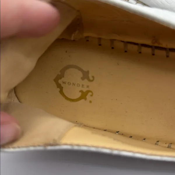 C. Wonder Margot White Embossed Leather Espadrille Flats Slip On Size 9 - Image 5