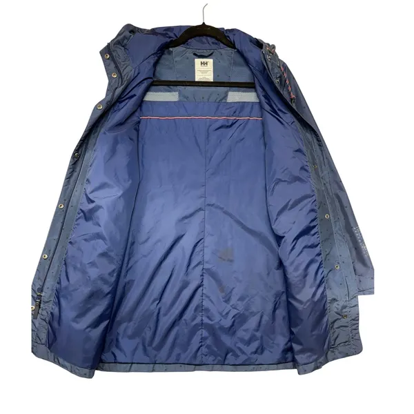 Helly Hansen Womens Navy Blue Polka Dot Hooded‎ Rain Jacket Coat Sz Medium - Image 5