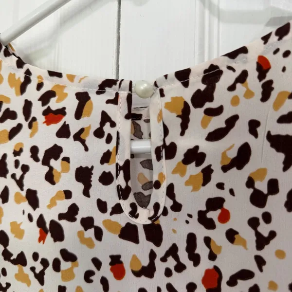 Shein White Khaki Leopard Print Dress - Image 6