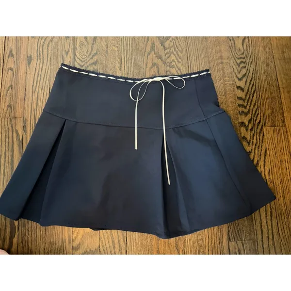 Pretty Garbage Navy Blue Women's Pleated Mini Skirt Sz S NEW - Image 14