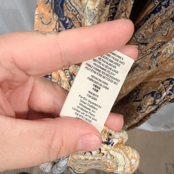 Free People $168 This Is The One Sundress Denim Boho Paisley Print Midi Dress XS - Image 10