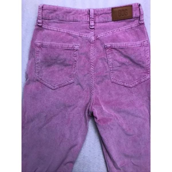 BDG Flare Corduroy Pants Women 26 Pink High Rise Urban‎ Outfitters T2K Retro - Image 7