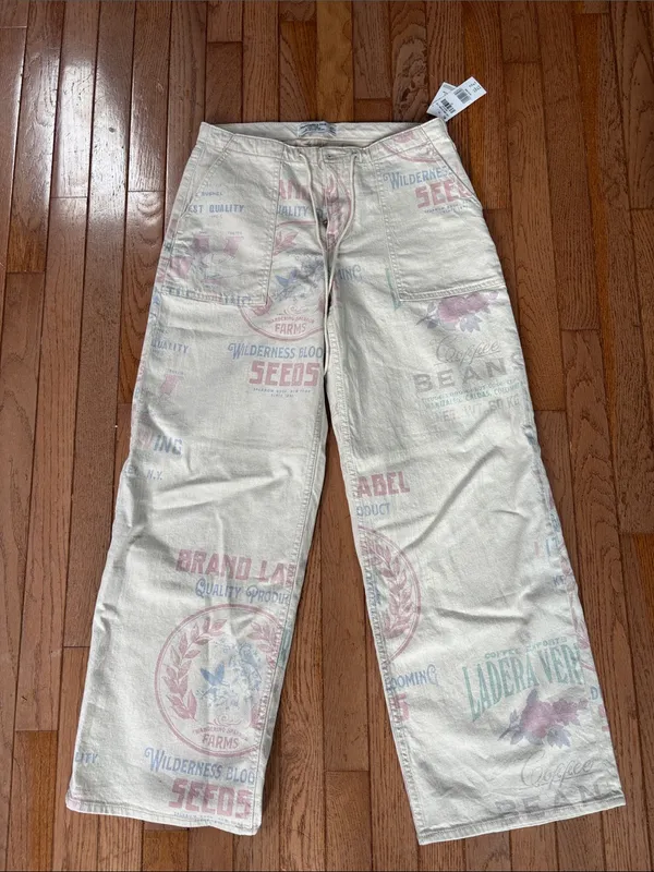 Abercrombie low loose linen blend jeans - Image 4
