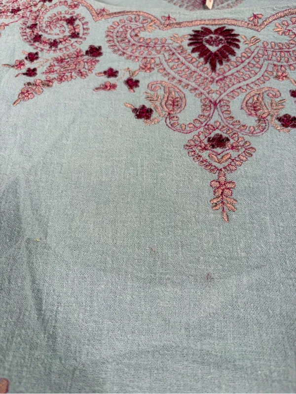 Free people Light Blue Embroidered Boho Top - Floral Accent large - Image 4