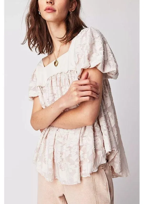 FREE PEOPLE Sunrise To Sunset Top in Champagne Dream Size Medium - Image 10