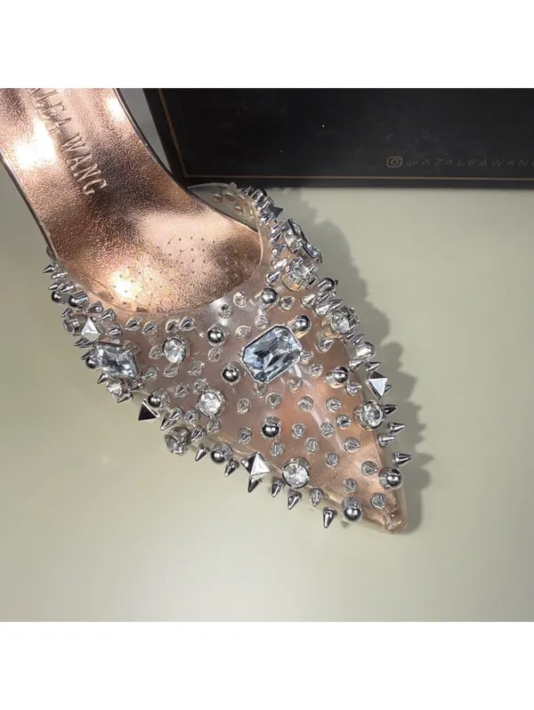 Azalea Wang Popstar Rose Gold PVC Slingback Stiletto Heels Women’s Size 7.5 - Image 2