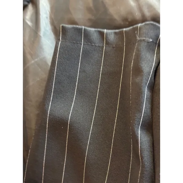 Agnona Black Pinstripe Tapered Trousers Made in Italy High Rise Dress Pants 48 - Image 7