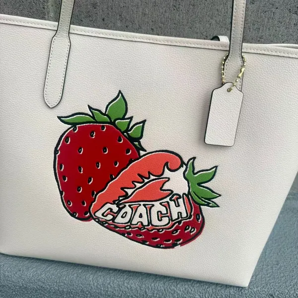 NWT Coach City Tote Bag With Strawberry Graphic CAL64 - Image 3