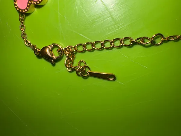 Pink Clover Link Necklace - Image 2