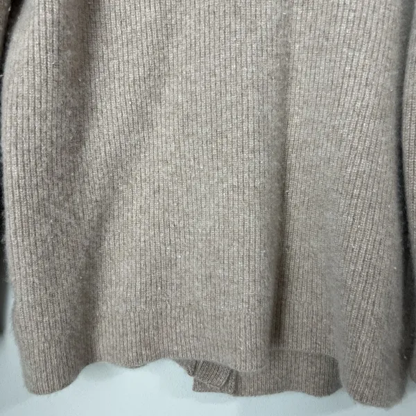 Quince Sweater Women's M Mongolian Cashmere 2.0 Oversized Boyfriend Cardigan Tan - Image 8