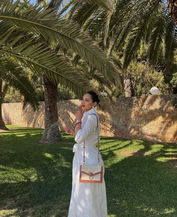 ZARA white lace long sleeve maxi dress with waist belt boho summer vacation - Image 3