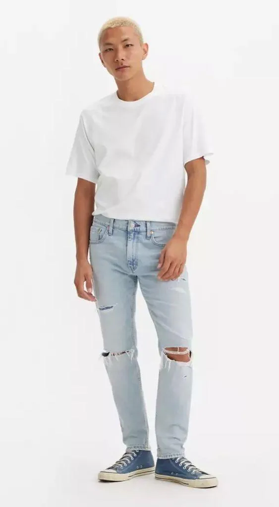 Levi’s 512 slim taper fit light blue distressed jeans - Image 3