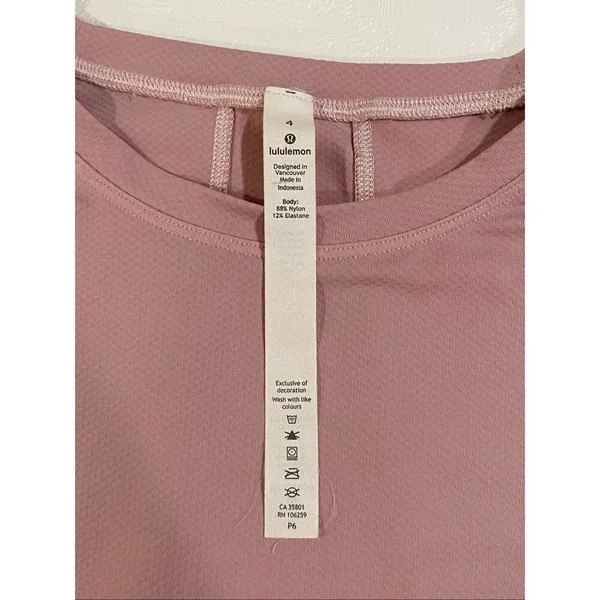 Lululemon Swiftly Tech Cropped Long Sleeve Top Pink Size 4 - Image 3