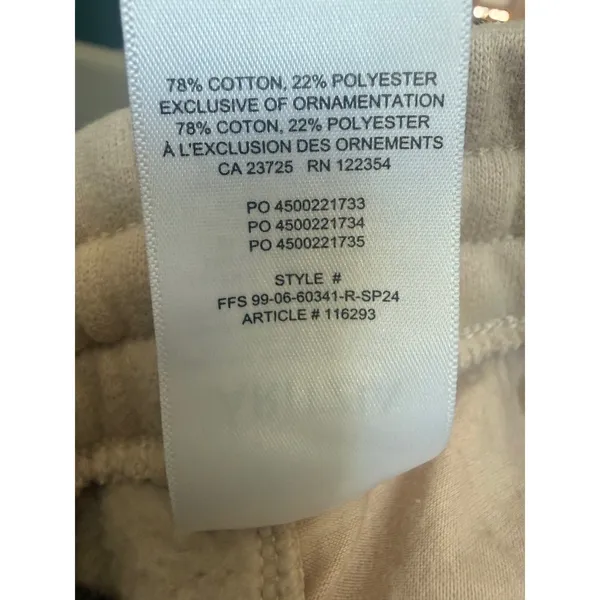 Aritzia Sweatfleece Cozy Fleece Boyfriend Wide Leg Sweatpants Beige L - Image 8