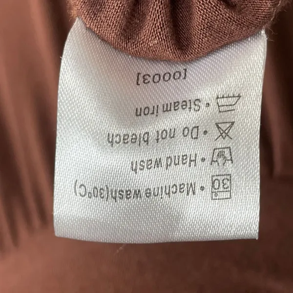 Zesica Dress Off One Shoulder Dropped Waist Brown Clingy Fitted Small Sleeveless - Image 17