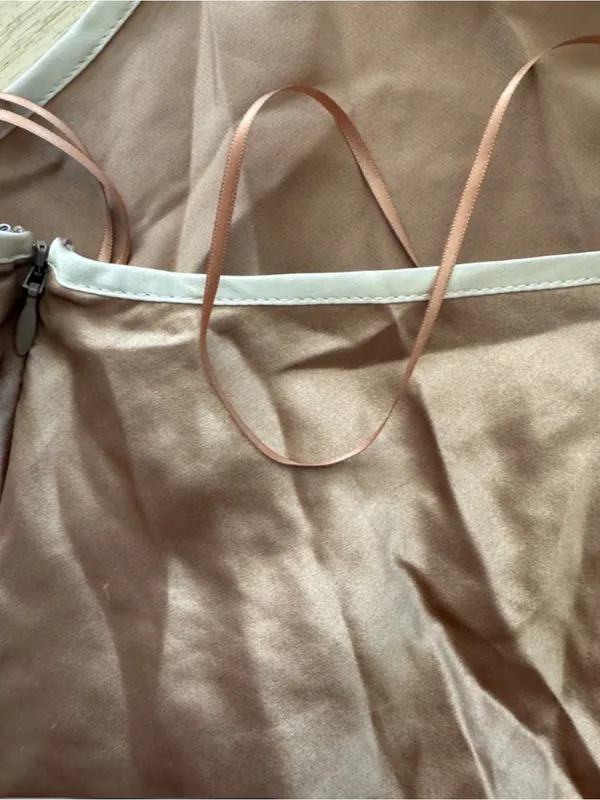 Reformation Mini Dress in Poppies Silk in Croissant Light Brown ****ALTERED***** - Image 10