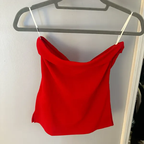 Red Strapless Top - Image 3