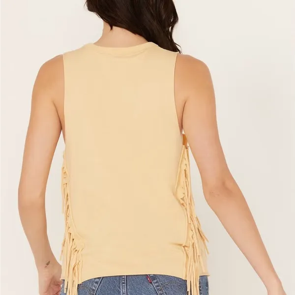 Rock and Roll Denim Women's Howdy Fringe Graphic Tank Size L - Image 3