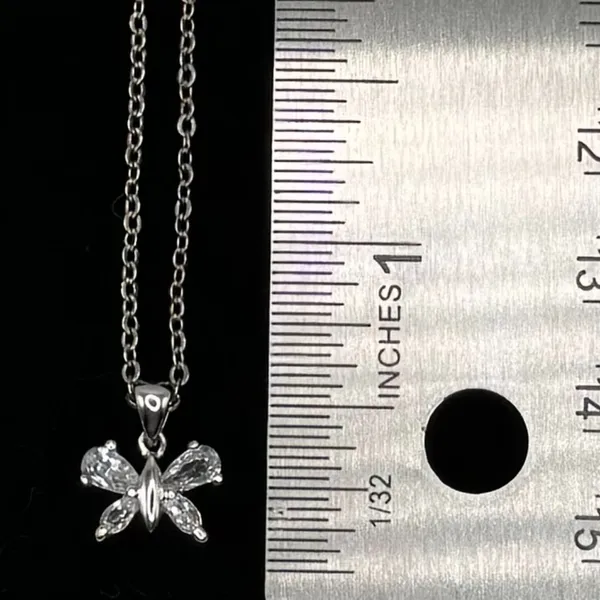 Necklace with butterfly rhinestone pendant - Image 3