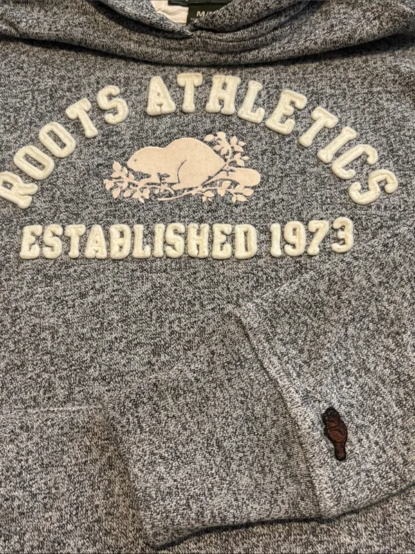 Roots Medium Grey Hooded Pullover Sweatshirt - Image 5