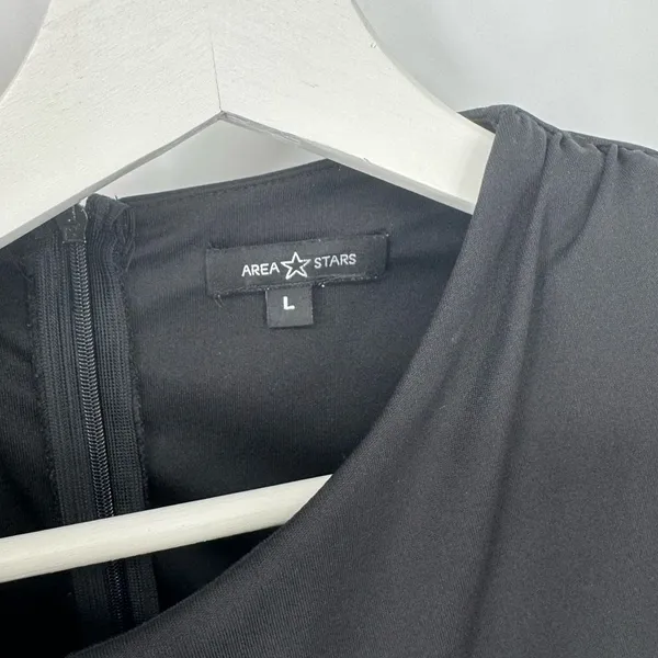 Area Stars Jersey Ruched Dress Bodycon Black‎ Large - Image 9