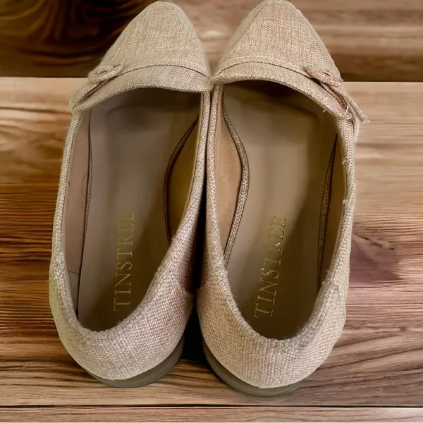 Tinstree Pale Pink Tweed Pointed Toe Slip On Flats Buckle Loafer Shoes Womens 8 - Image 10