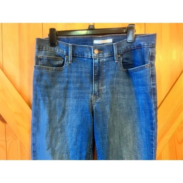 Levi's Slimming Boot Jeans Size 32 Womens Dark Wash Blue Denim (3412) - Image 2