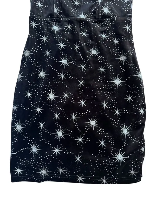 SUPERDOWN Black Silver Sparkle Velvet Strapless Dress Size XS NEW NWT - Image 6