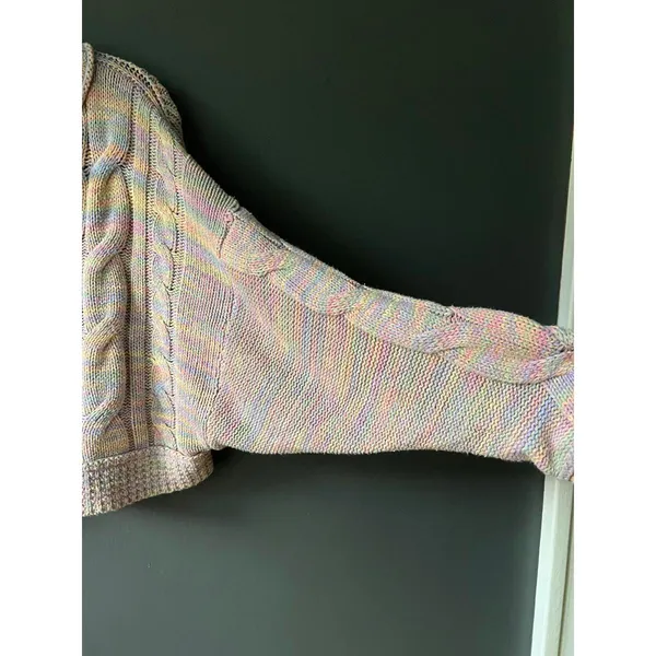 Urban Outfitters Multicolor Cable Knit Cropped Sweater - Image 5