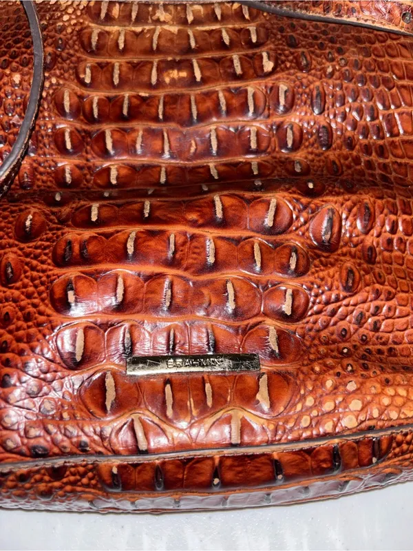 Brahmin Cognac Croc-Embossed Leather Messenger - Image 2