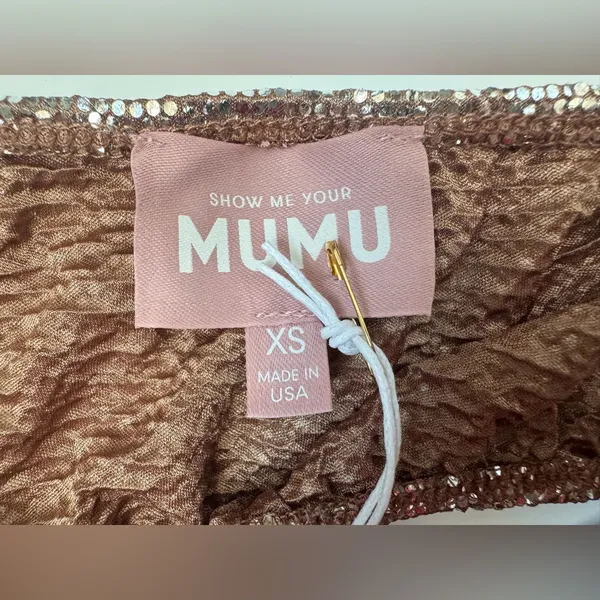 Show Me Your MuMu NWT Women's‎ Micro Tube Silver Confetti Top Size XS - Image 3