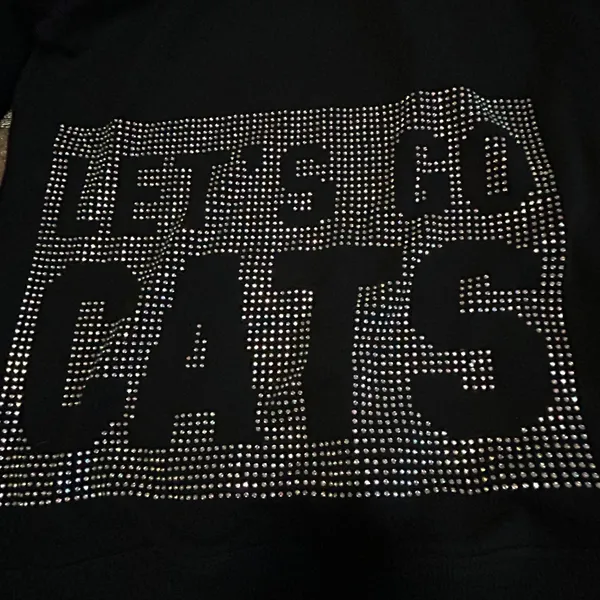E5 College Classics K-State Rhinestone Hoodie Black Y2K V-Neck Sweatshirt Womens - Image 8