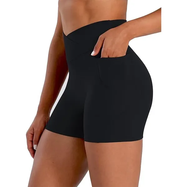 NWT ~ Women's Black Spandex Biker Yoga Pockets Shorts ~ Size SMALL - Image 5