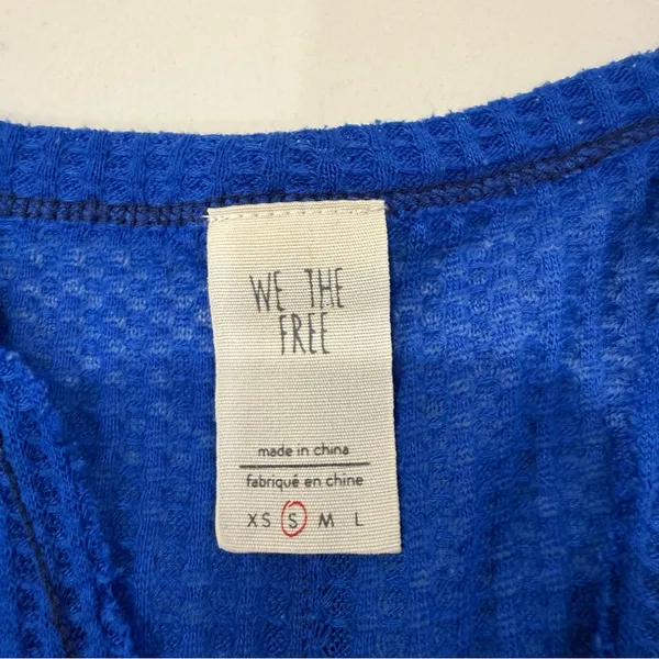Free People We The Free Dahlia Thermal Waffle Knit Bell Sleeve Top Women’s Small - Image 7