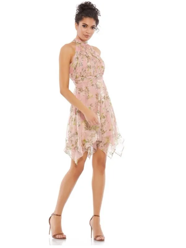 NWT Mac Duggal Ieena 70208 High Neck Floral Print Dress Pink Multi Size 0 - Image 16
