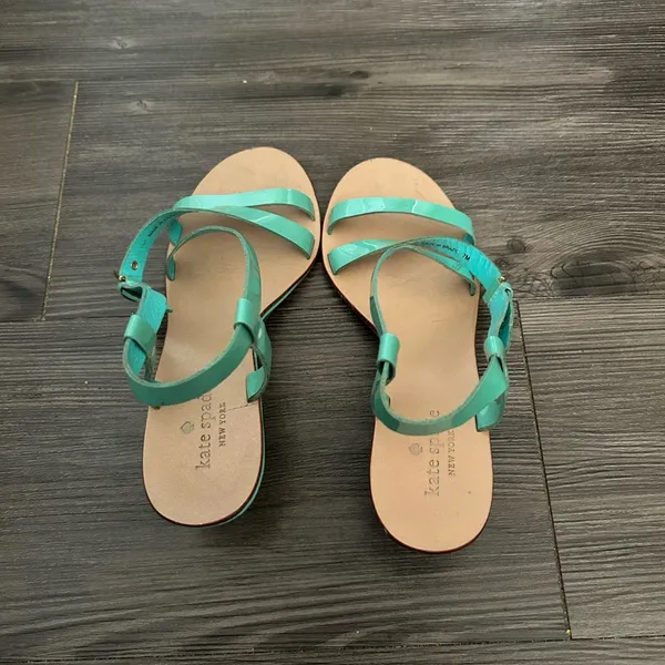 kate spade turquoise patent leather strappy sandals - Image 5