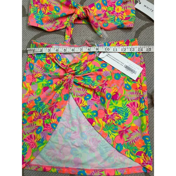 White Fox Copacabana bikini knotted Top Sweet Sunset Twist skirt, size medium - Image 5