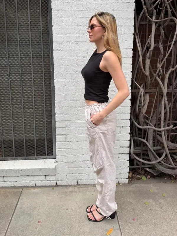 ZARA SO goods for life cream jogger cargo pants sz M - Image 3