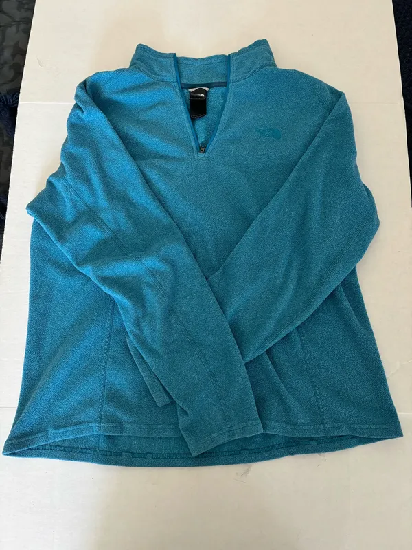 The North Face Teal Quarter Zip Fleece Pullover Women’s XL Cozy Outdoor Jacket - Image 11