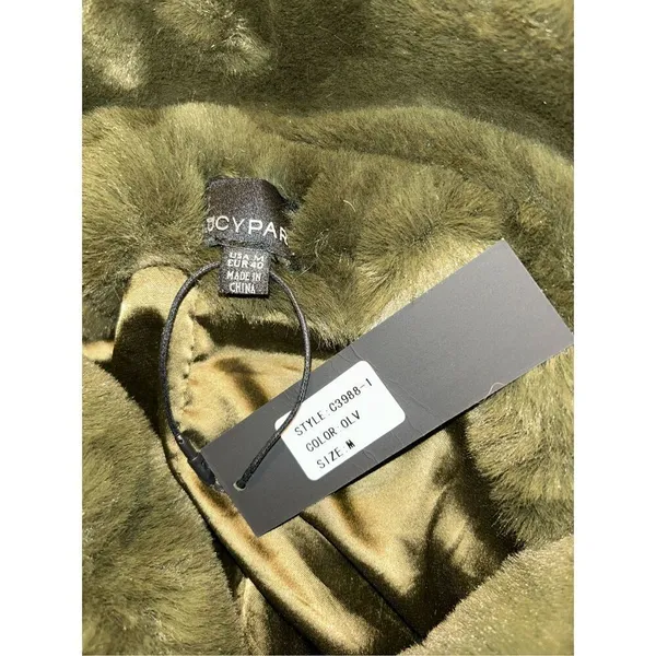 NWT Lucy Paris Esmeralda Faux Fur Jacket Olive M - Image 5