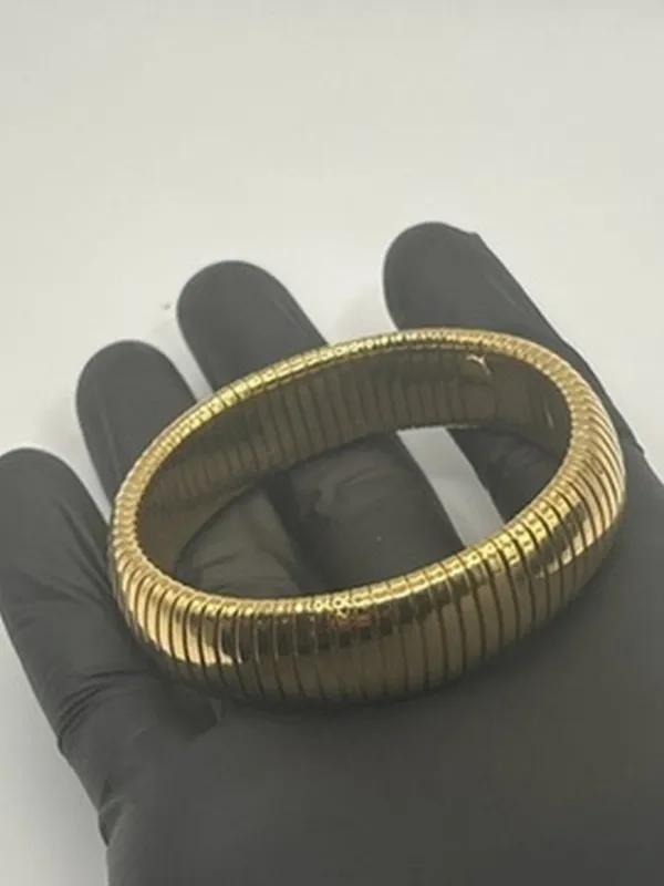 Vintage Stretchy Gold Bracelet Womens 6.5 Inch Adjustable Dainty Stackable - Image 2