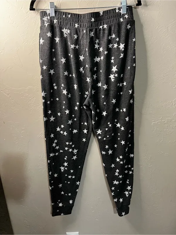 Victoria’s Secret Gray Waffle Knit Star Print Lounge Joggers - Image 9