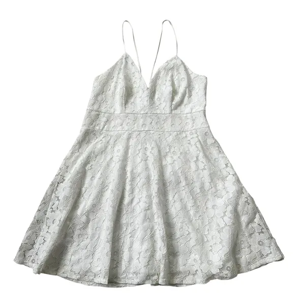 Loveriche White Lined Lace Dress Women's Size Medium | 5-32 - Image 2